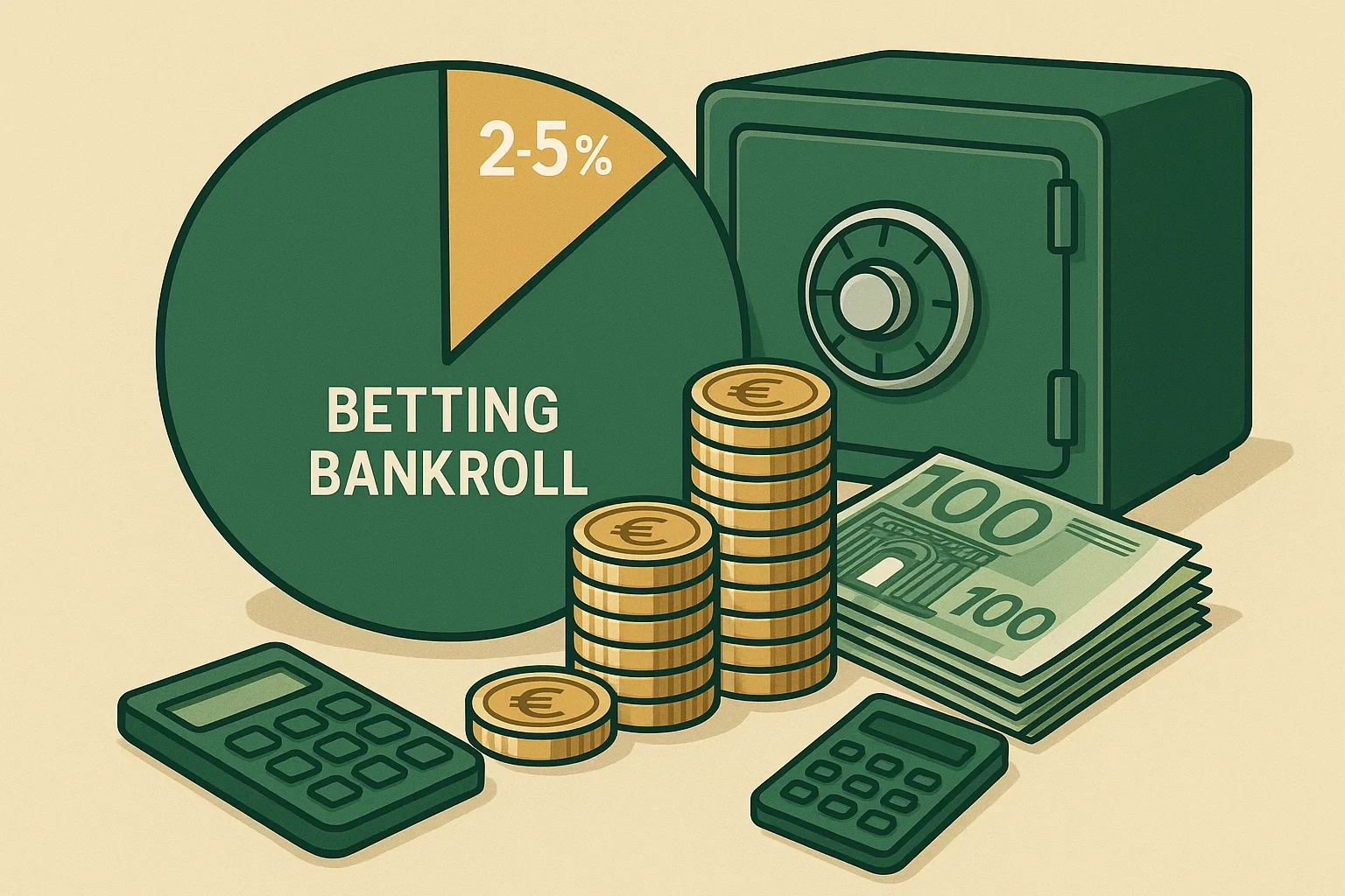 Bankroll management met taartdiagram en inzetten percentages voor verantwoord wedden