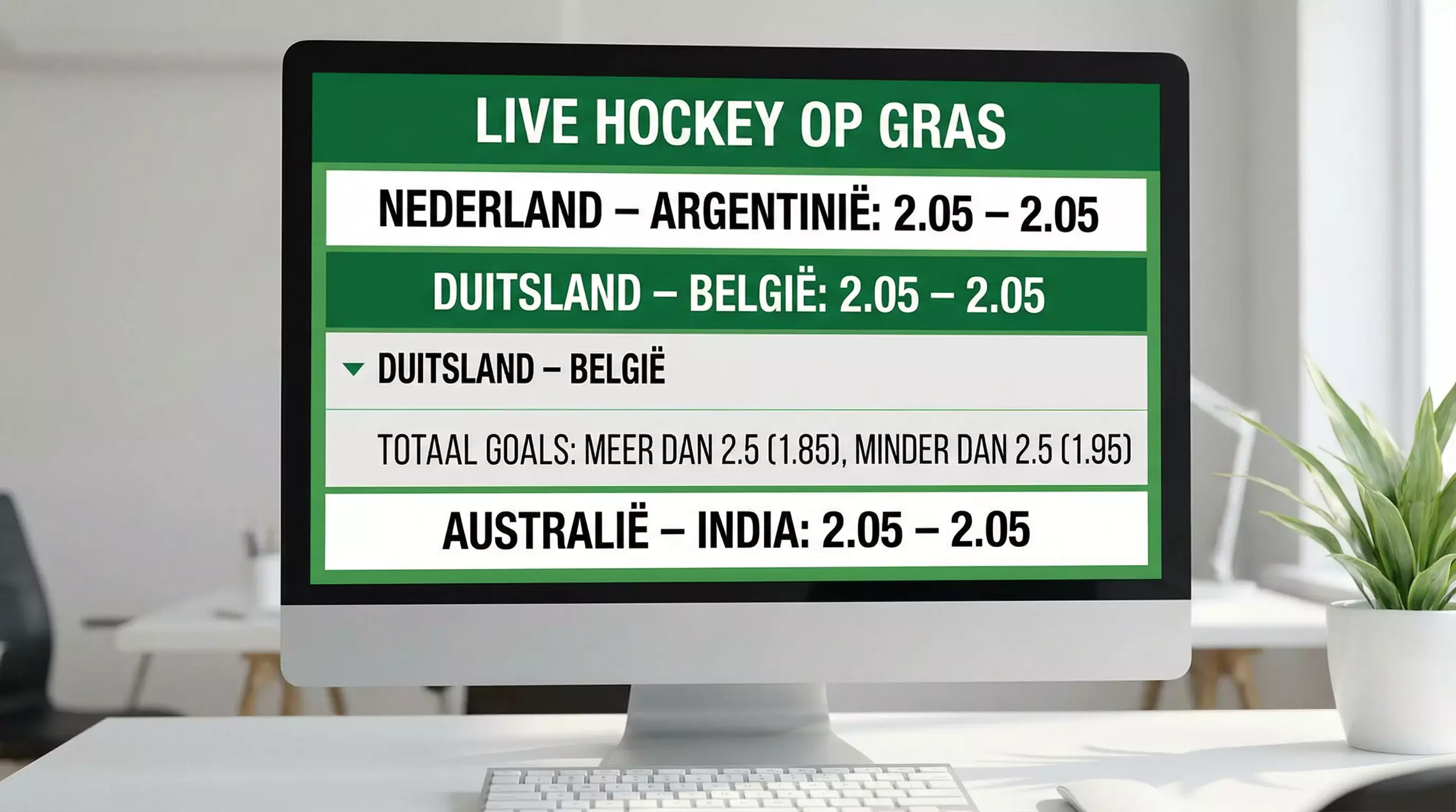 Close-up van een scherm met sportweddenschappen odds en marktoverzicht