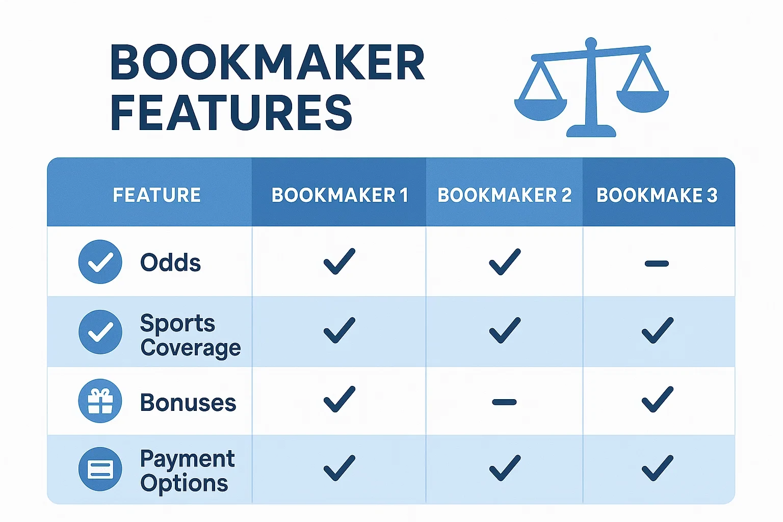 Overzicht vergelijking van hockey bookmakers met beoordelingen en kenmerken