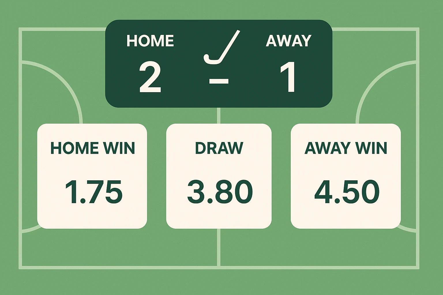 Match odds 1X2 weddenschap uitleg met thuis winst gelijkspel en uit winst opties